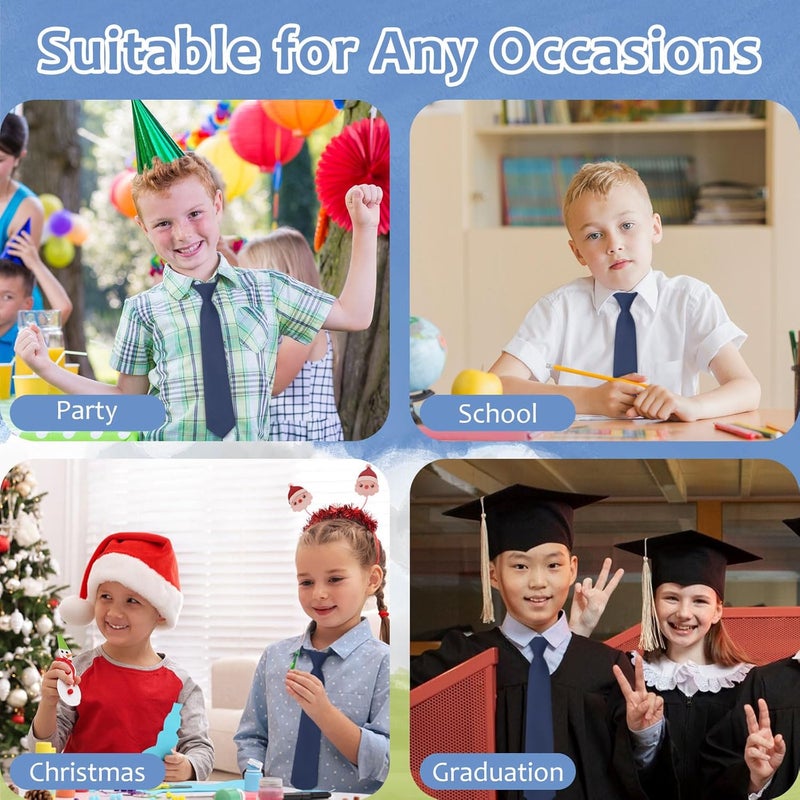 LJBFNN Store Ties for Boys Kids, Pre-Tied Clip on Tie Stripe Neckties for School Uniforms Graduation Wedding Parties Cosplay Causal - Image 5